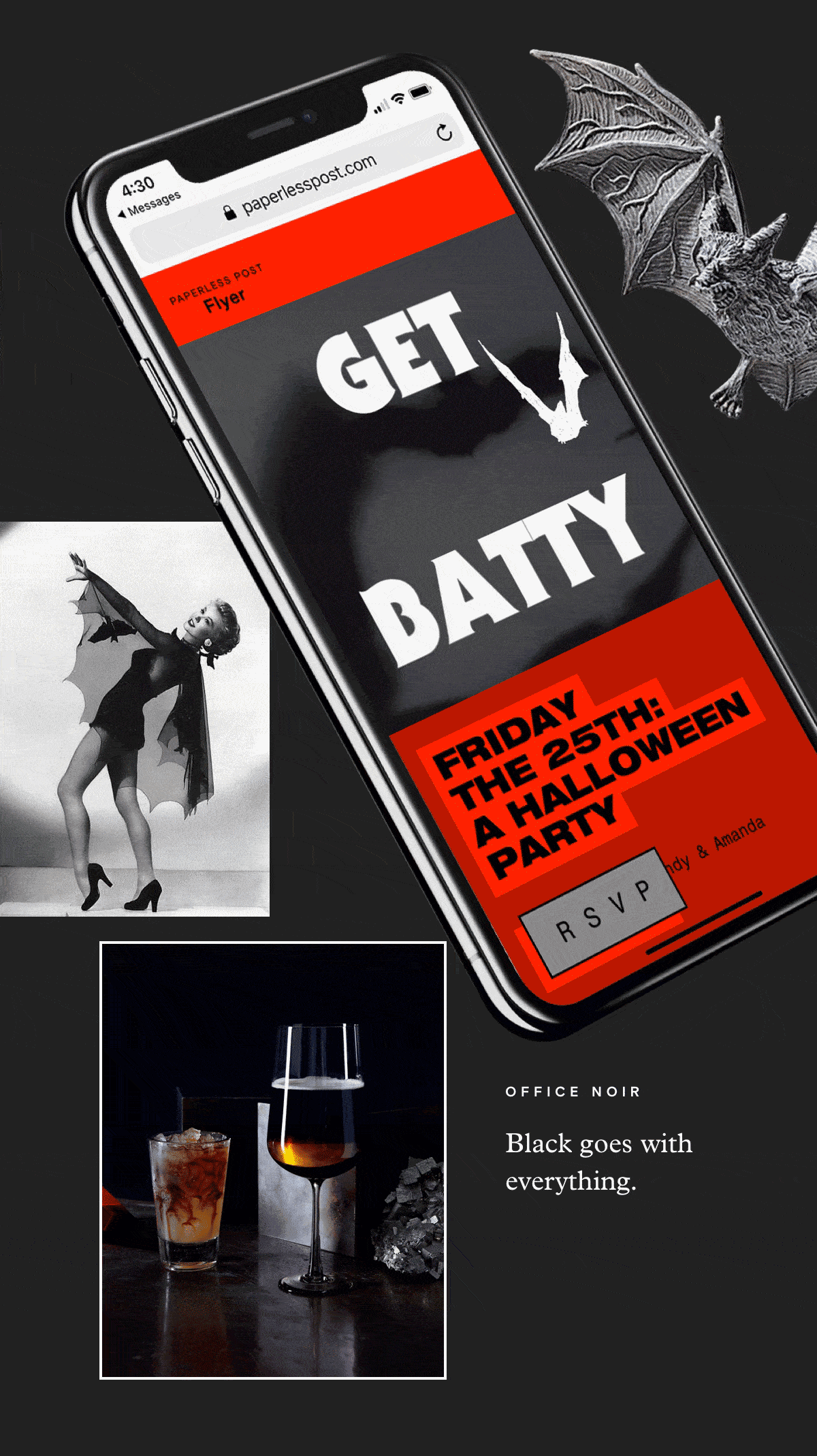 bat halloween invitation and party inspiration