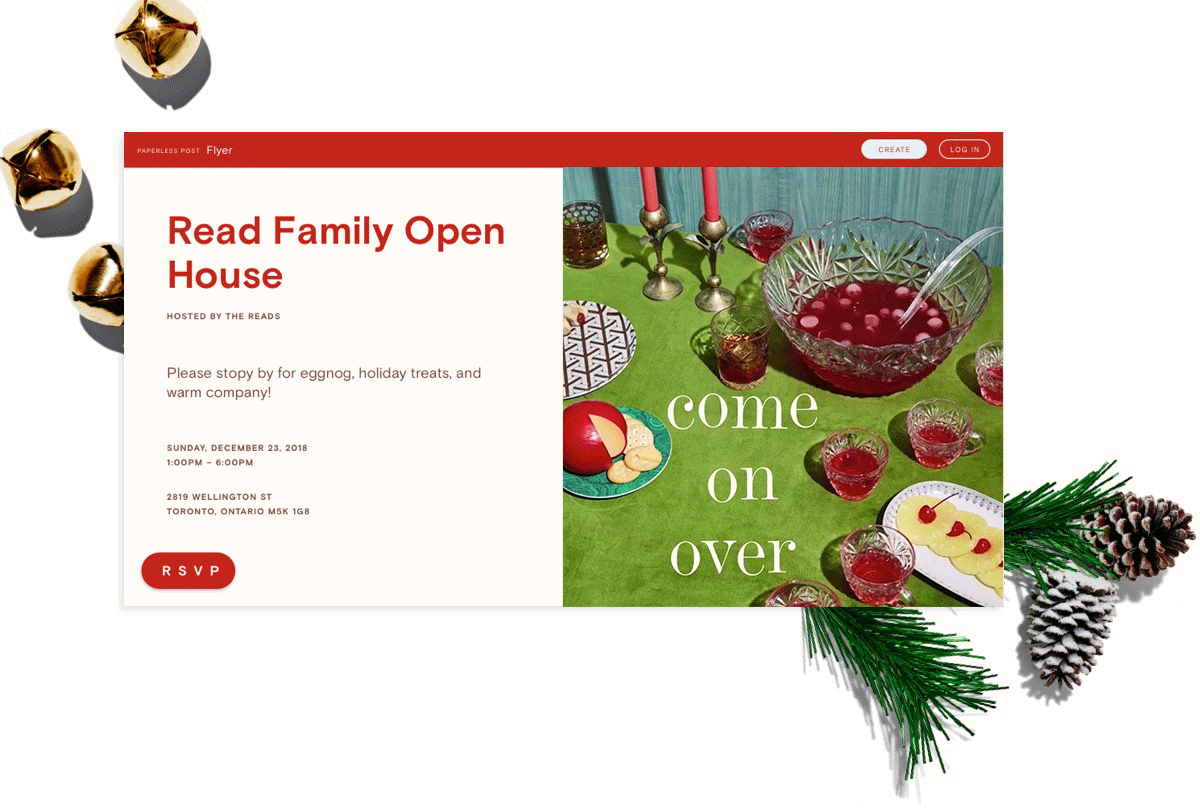 free holiday open house invitation from Paperless Post 