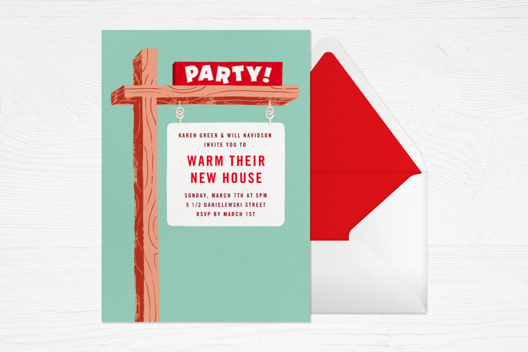 No Place Like Home Housewarming Invitation Print, Text or Email Invite 