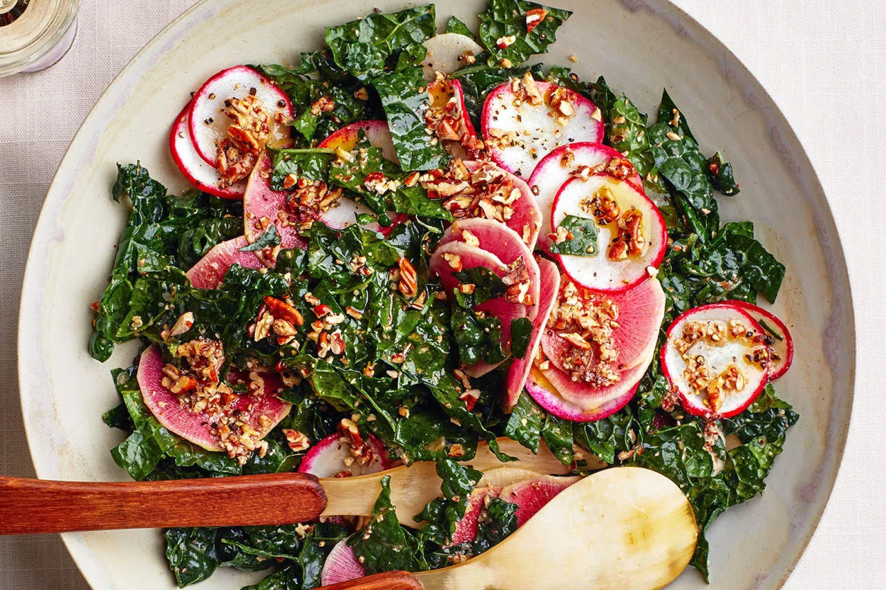 A colorful kale salad.