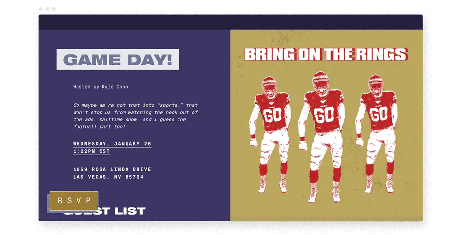 Game day party invite by Paperless Post 