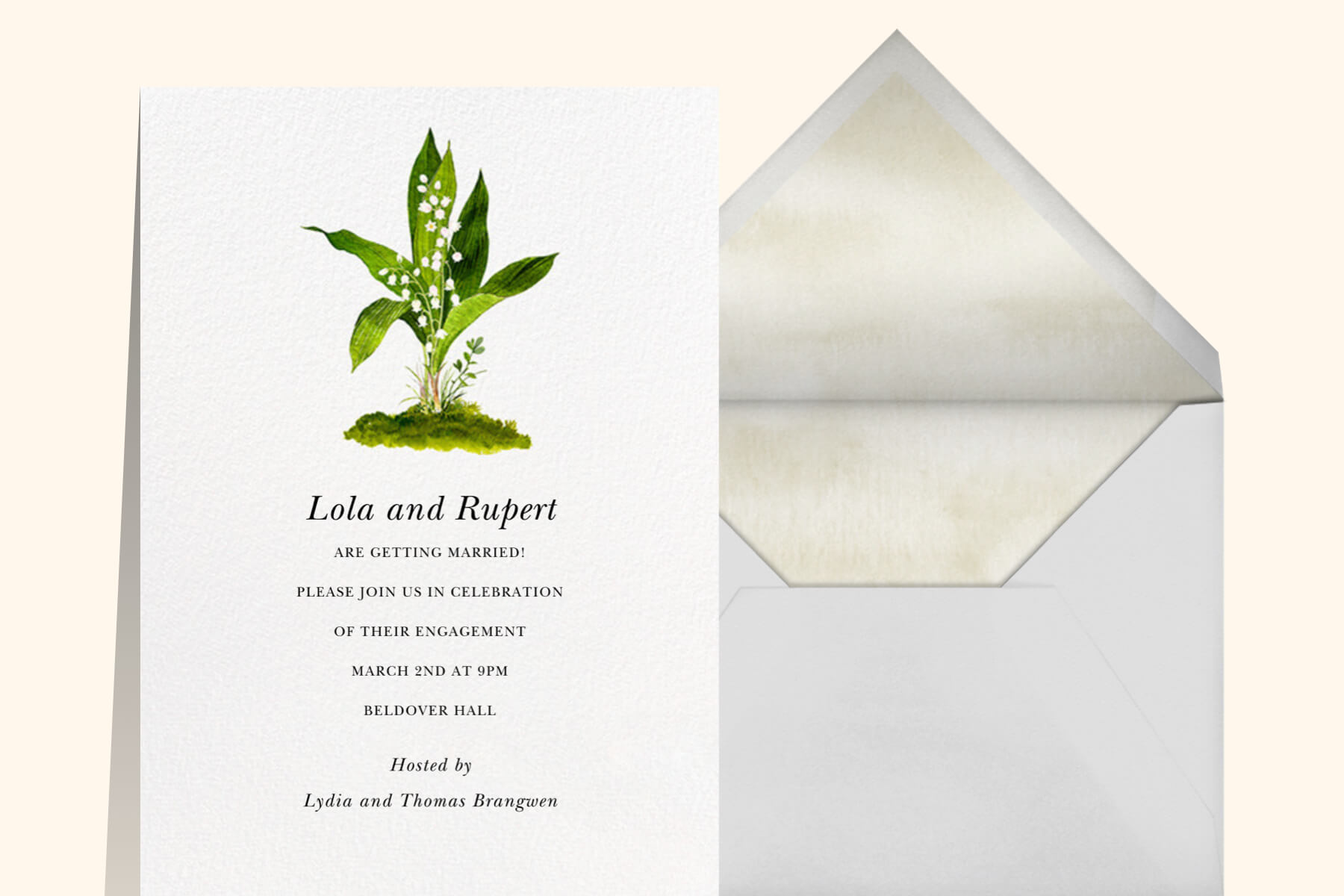 greenery engagement party invitation