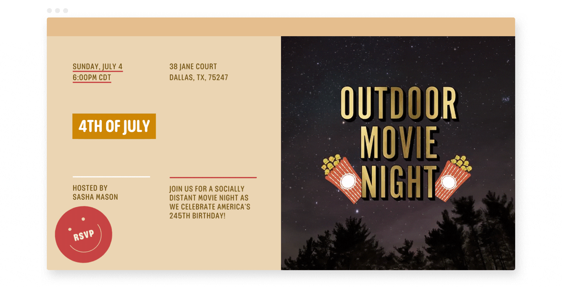 “Outdoor Movie Night (Premium Cheer)” Flyer by Paperless Post