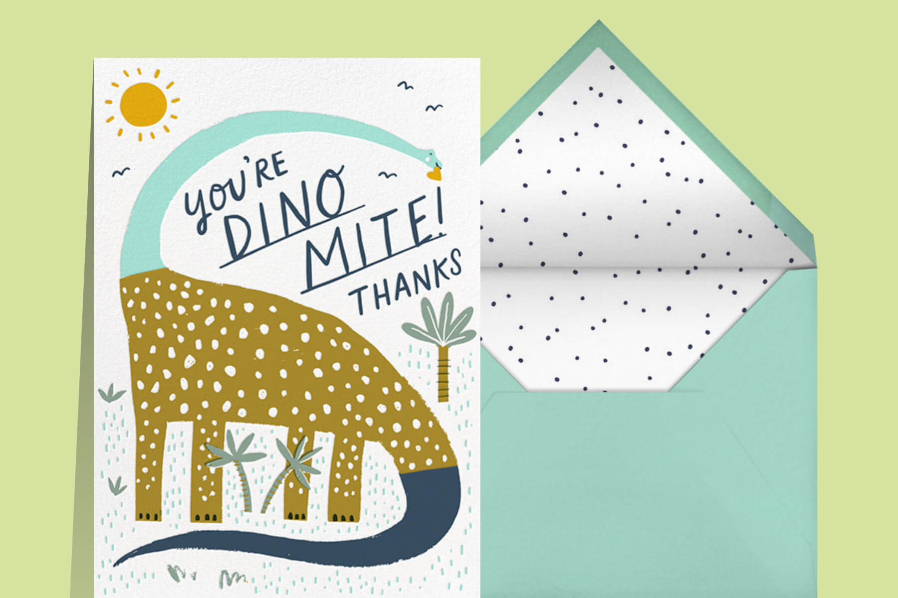 Dinosaur thank you card