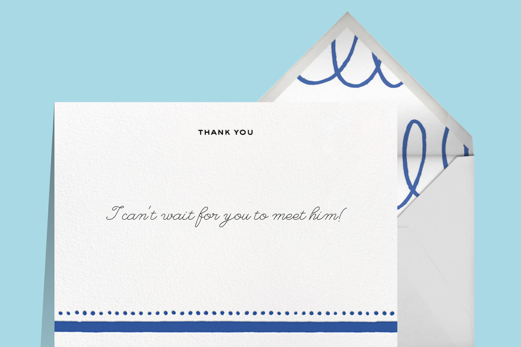 Baby boy baby shower thank you note