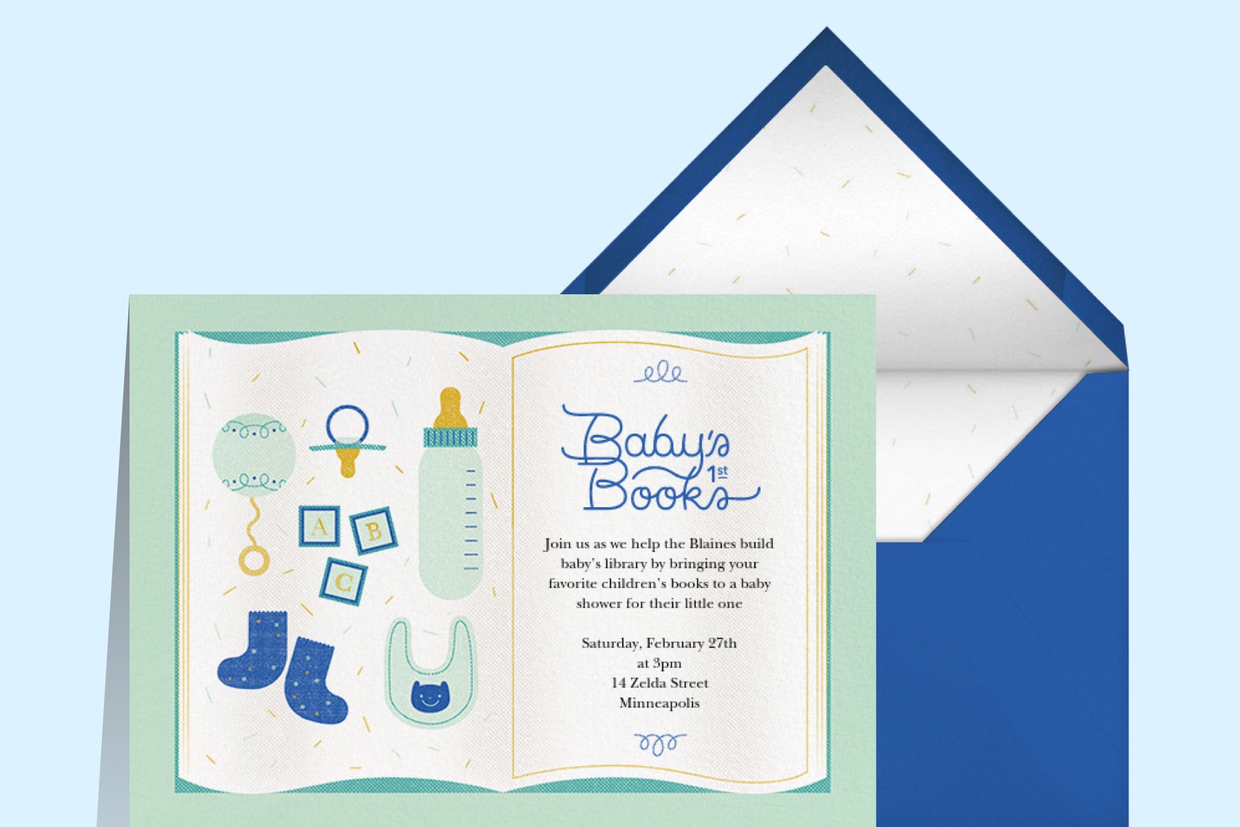 book baby shower invitation