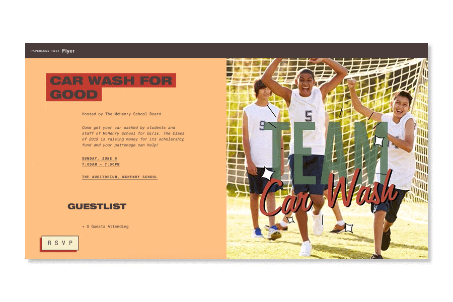 School fundraiser invitation