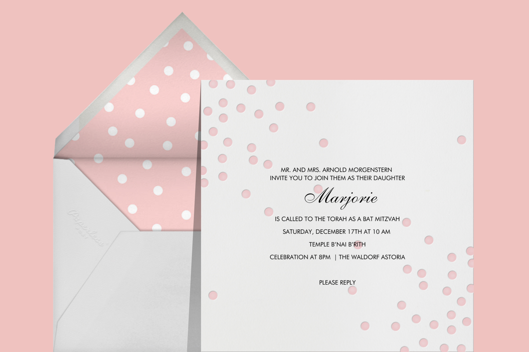 “Pink Dots” by Linda and Harriett for Paperless Post
