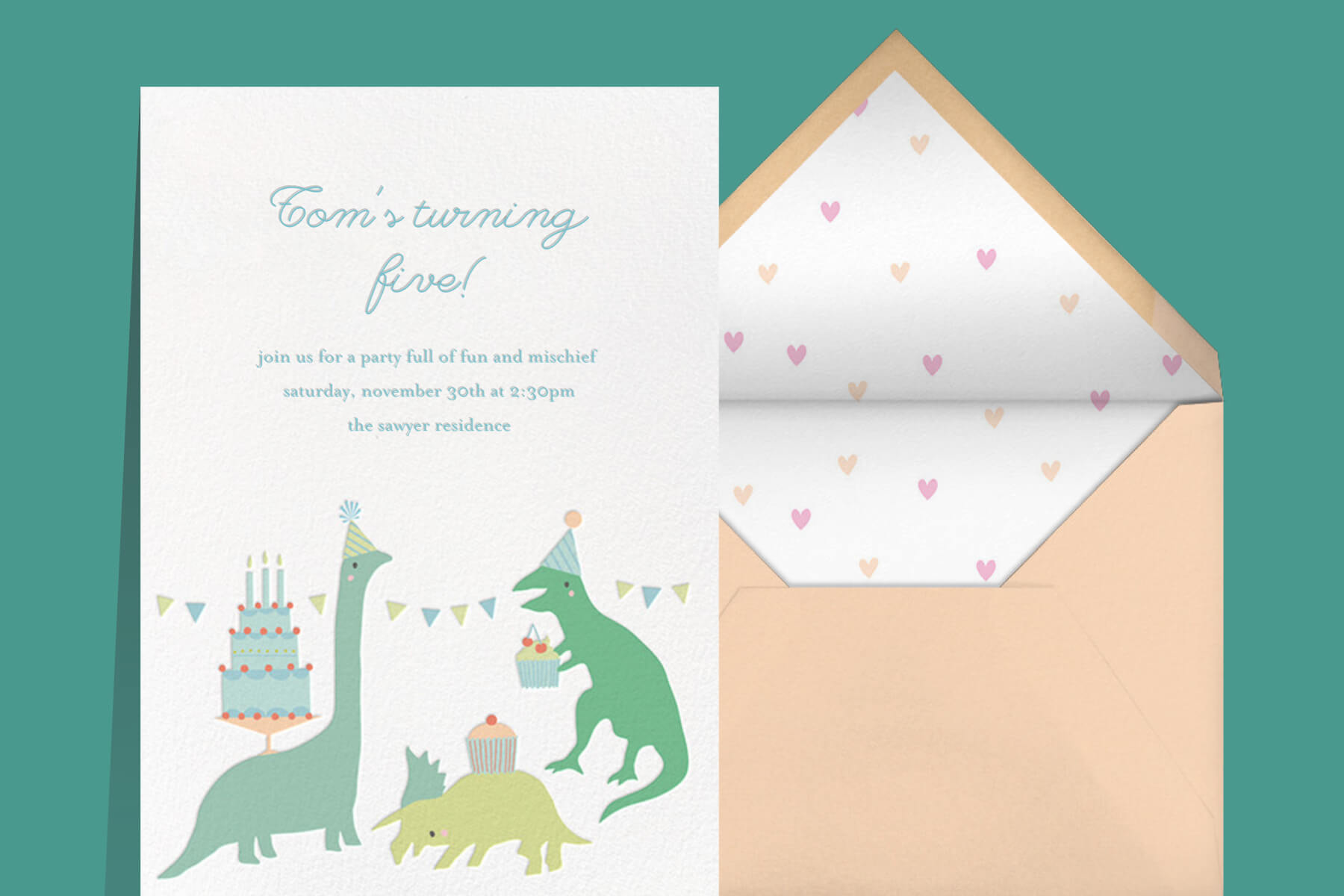 Dinosaur birthday parade invitation 