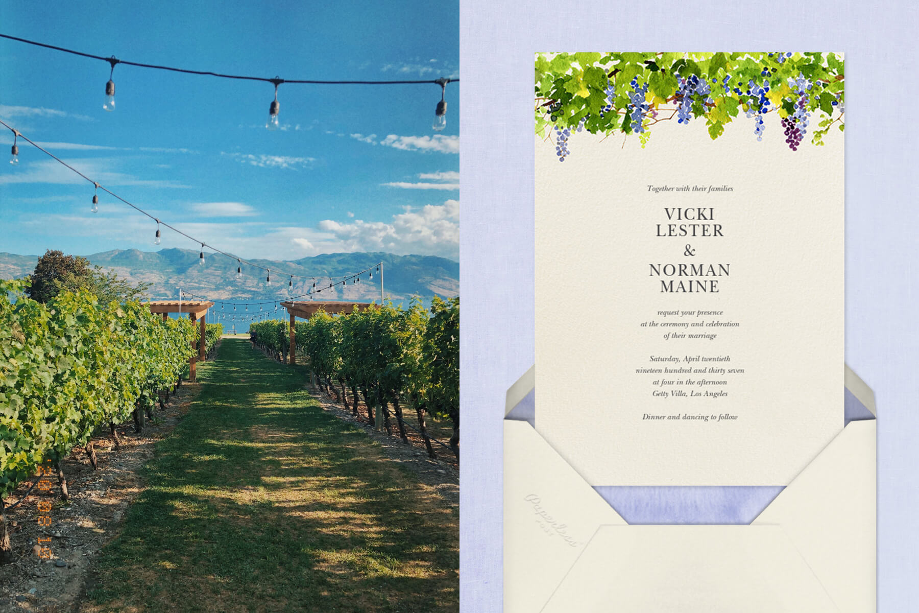 Left: Winery in Napa | “Napa” by Felix Doolittle for Paperless Post