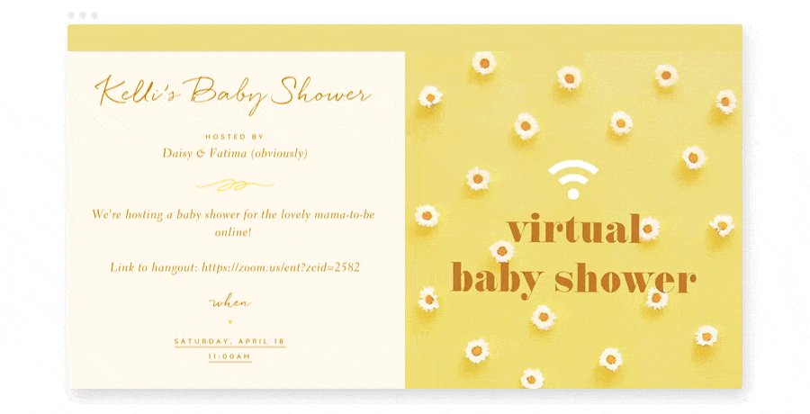 Virtual baby shower invitations