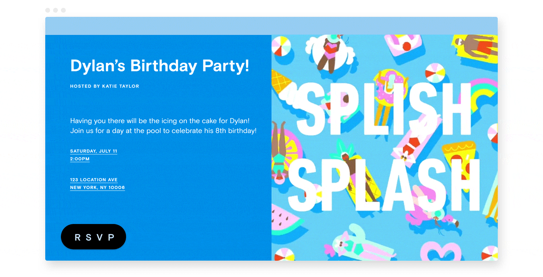 Pool party invitations 