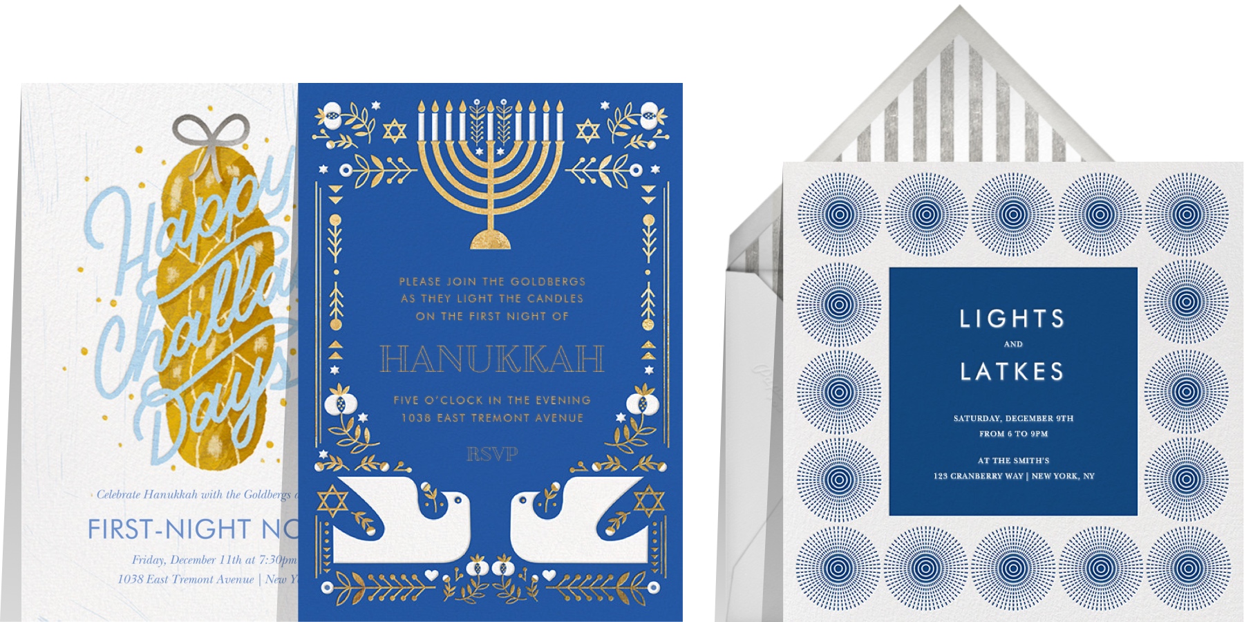 Hanukkah invitations by Paperless Post