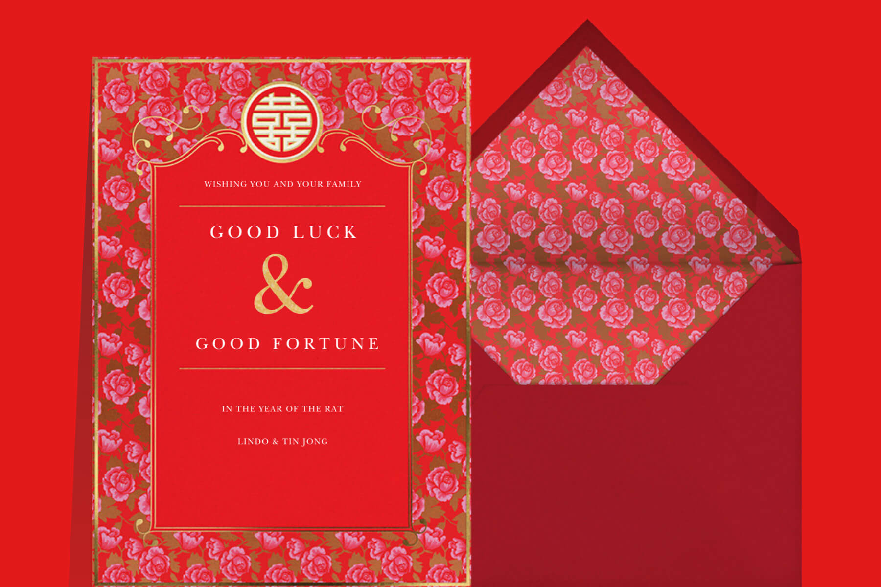 Wishes You Happy Chinese New Year 2022 Greeting Cards