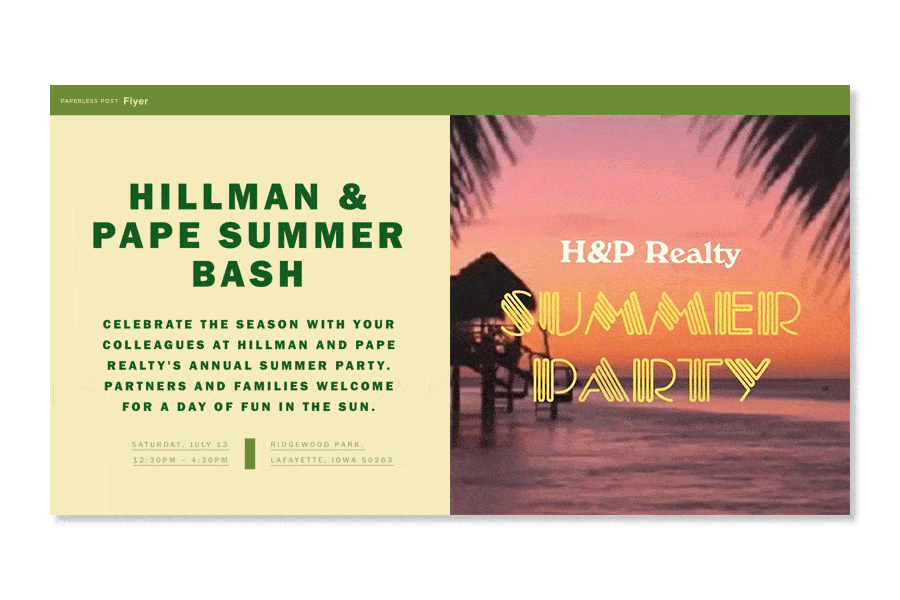 corporate summer party invitation from Paperless Post