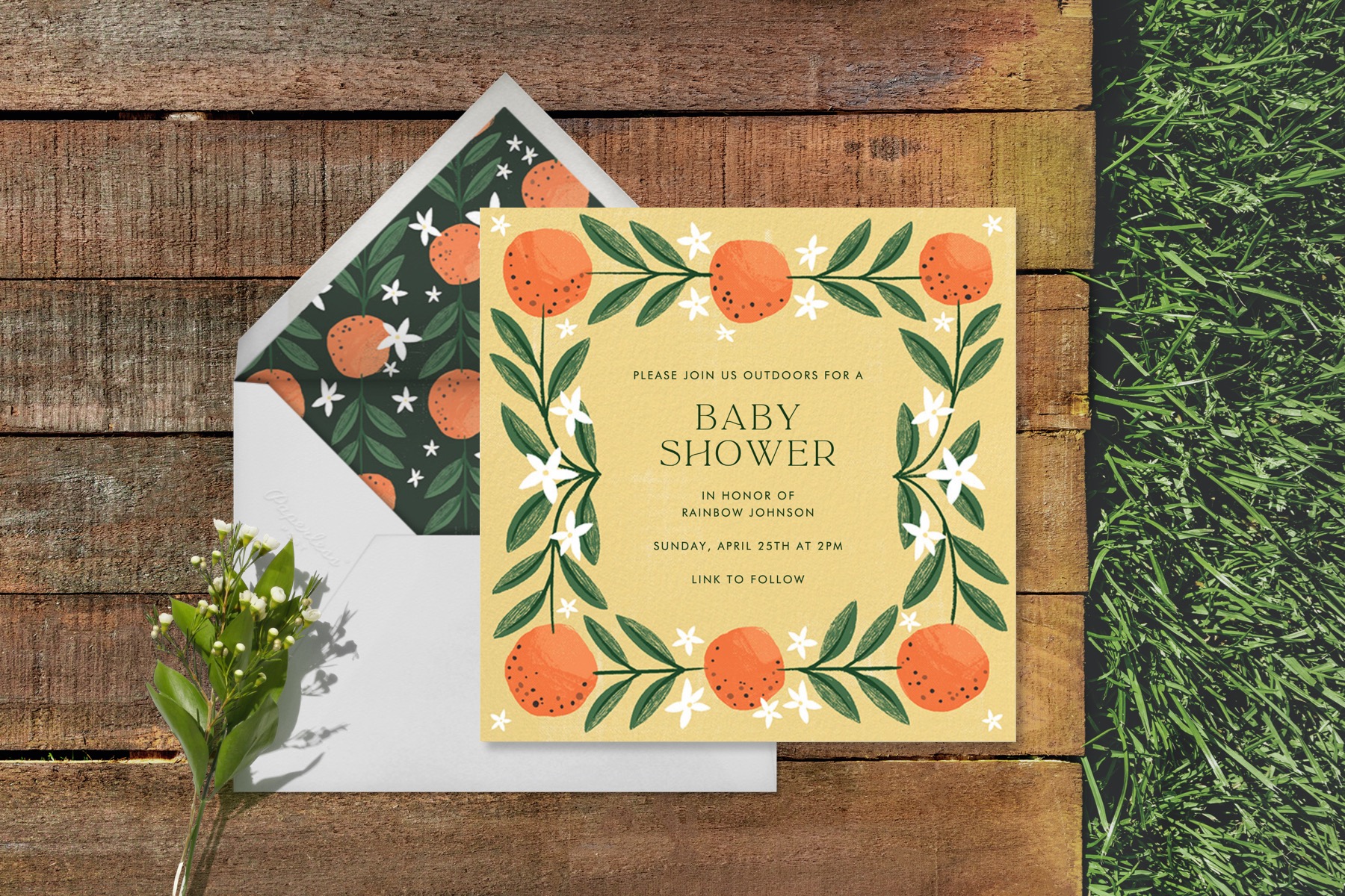 Outdoor baby shower invitation