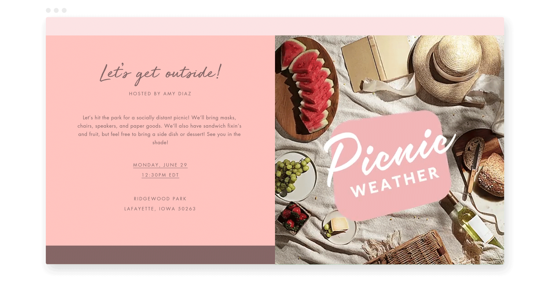 “Picnic Weather” Flyer by Paperless Post