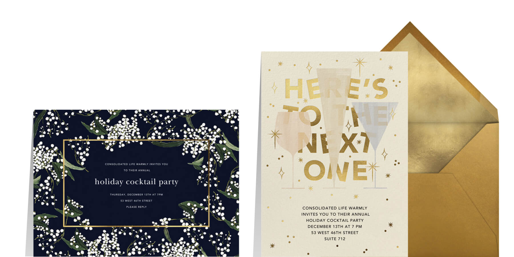 virtualholiday party ideas and invitations from Oscar de la Renta 