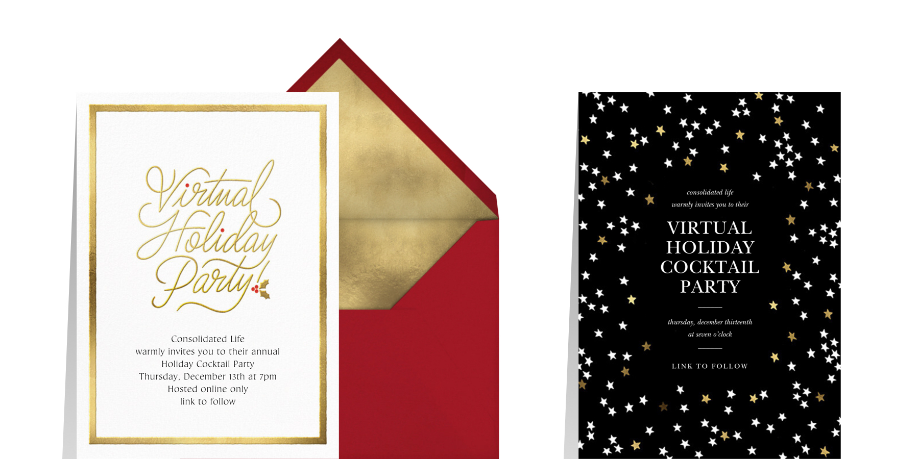 virtual holiday party ideas and invitations from Paperless Post