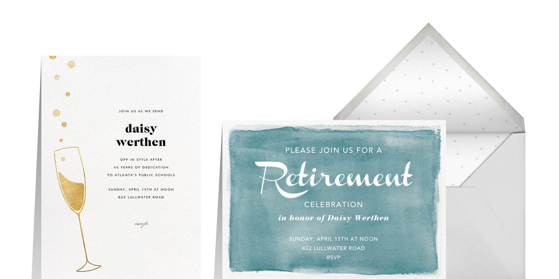 Retirement party invitations