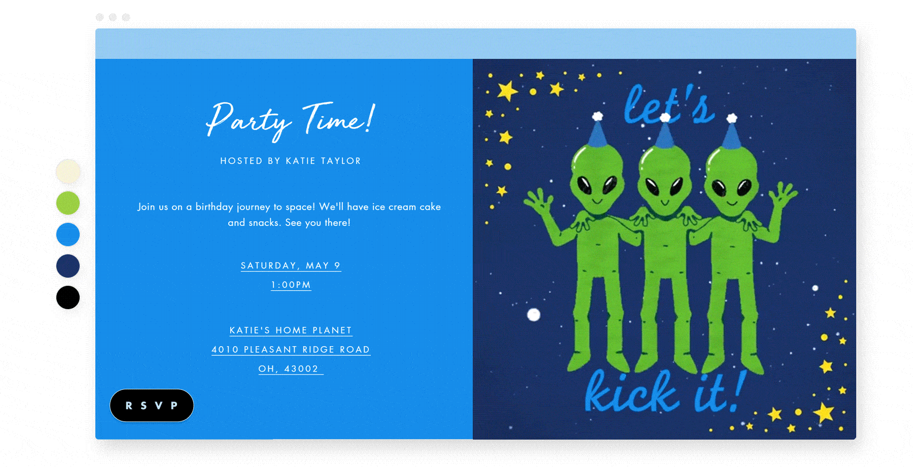 alien birthday invitation