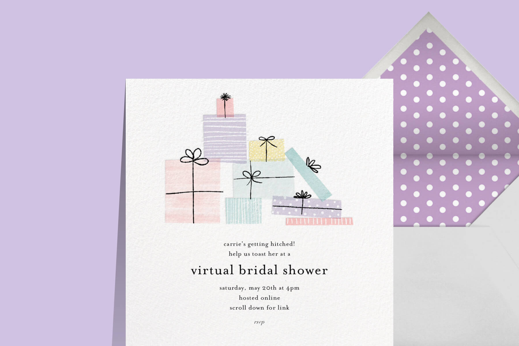 Virtual bridal shower invitation 