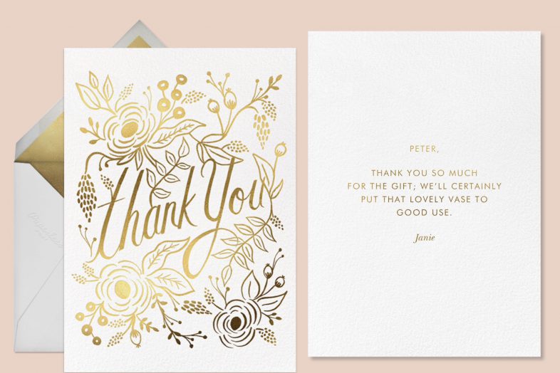 Wedding thank you card wording explained Paperless Post