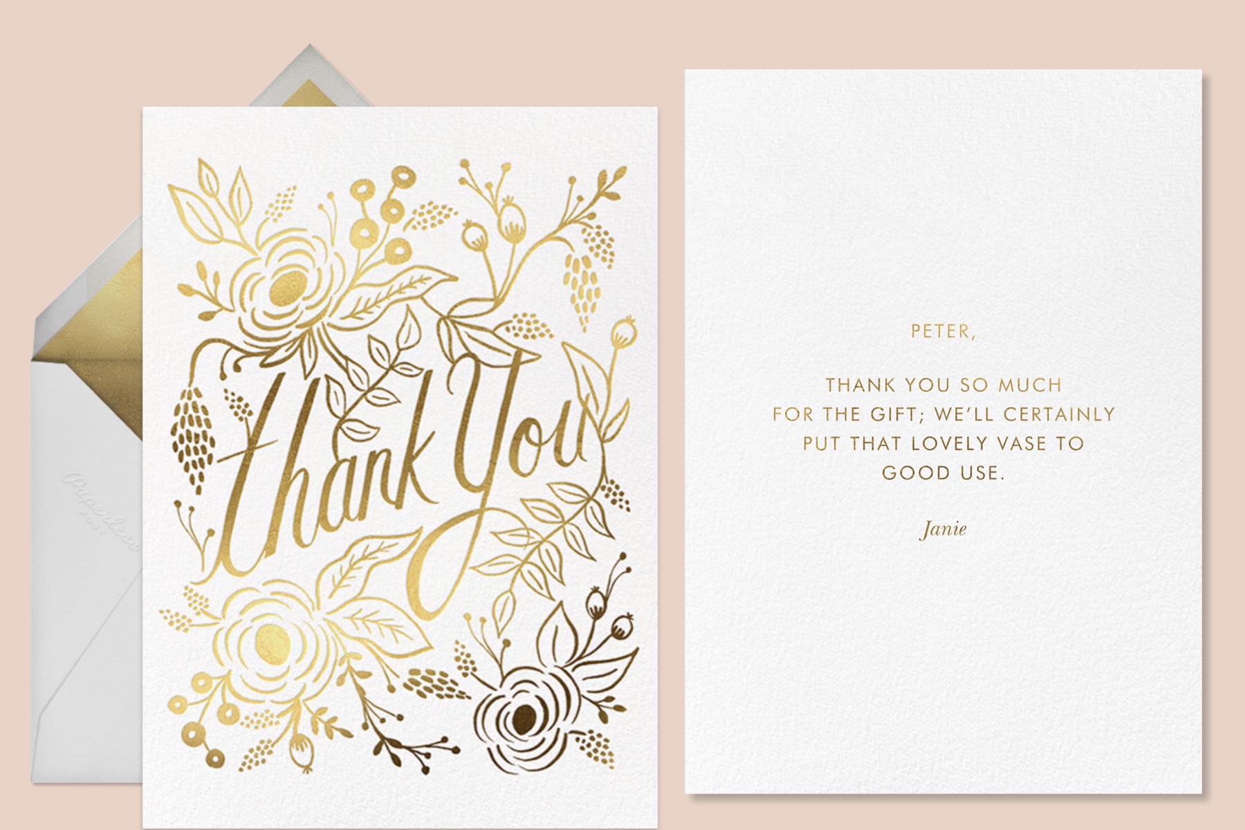 “Marion Thank You” by Rifle Paper Co. for Paperless Post
