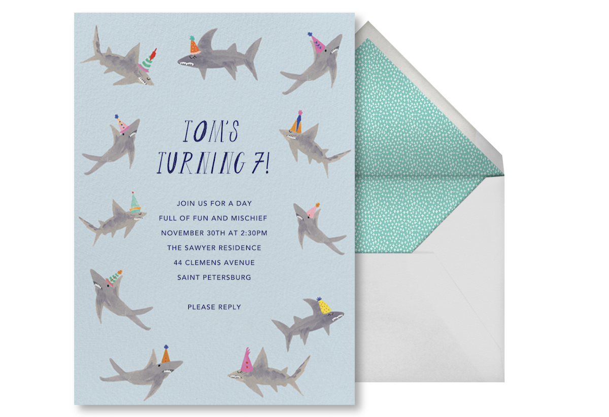 Invitation BABY SHARK invitation party , 1 year, 2 years, Baptism,  birthday, communion, confirmation