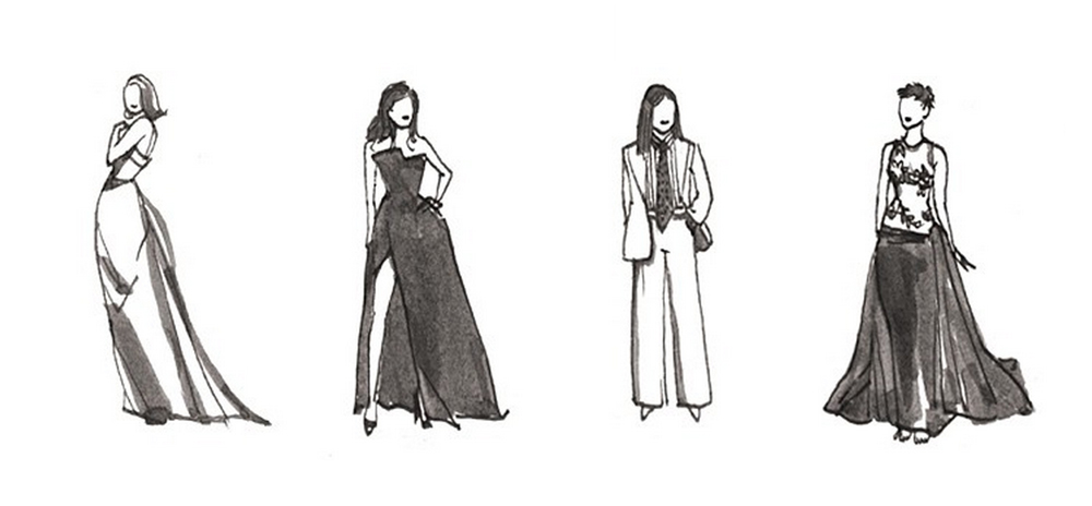 semi-formal dress code sketch